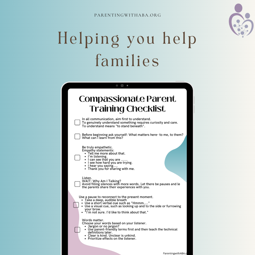 preview of compassionate parent training checklist