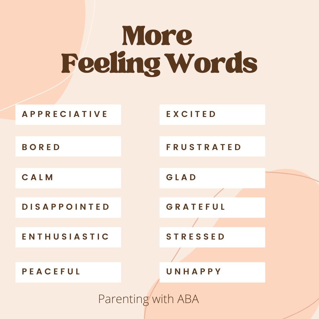 text: more feelings words