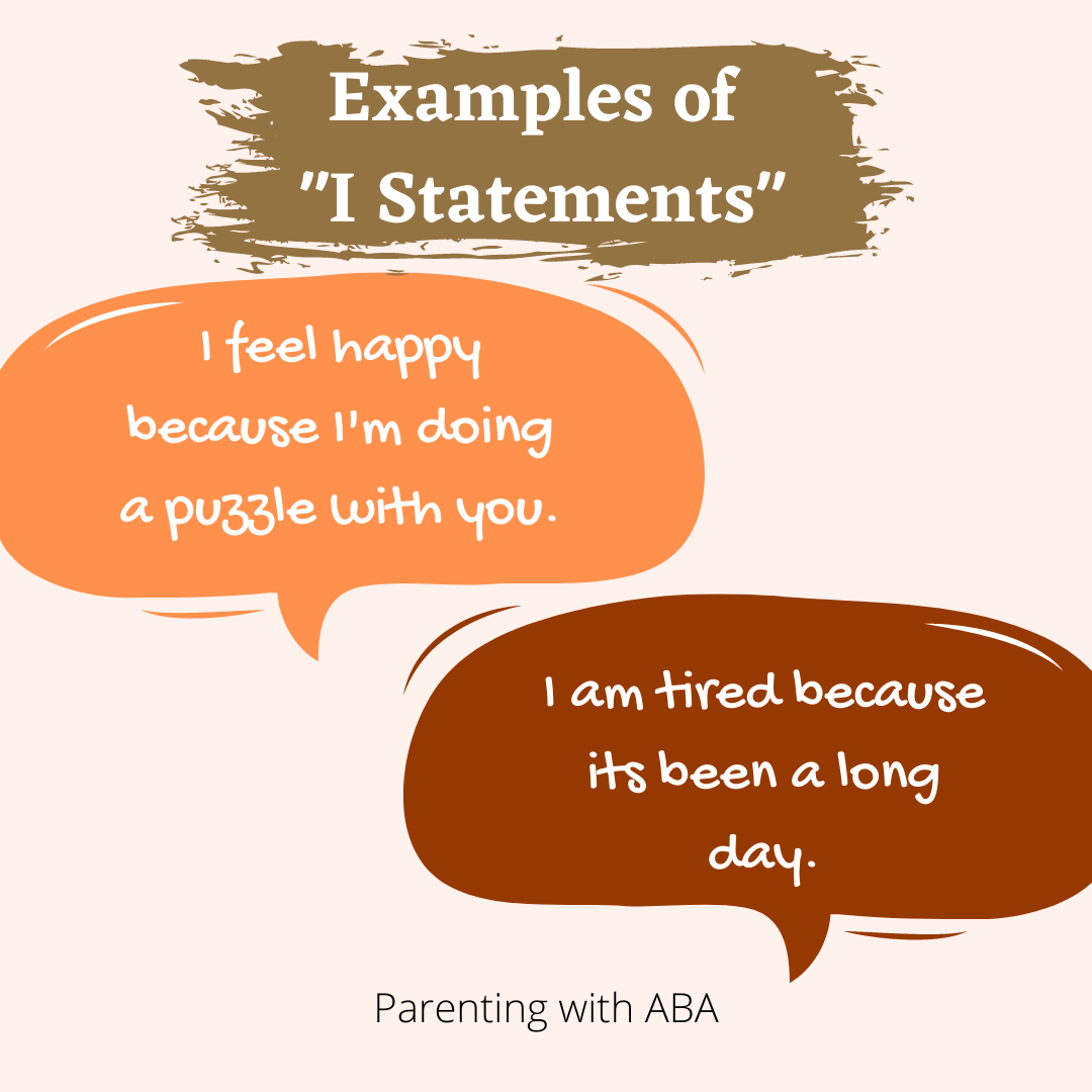 4 text: examples of "I statements"
