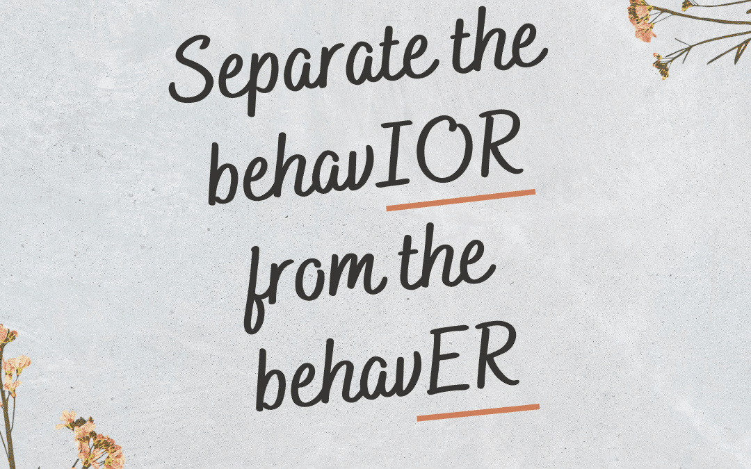 Avoid the shame game: Separate the behavIOR from the behavER