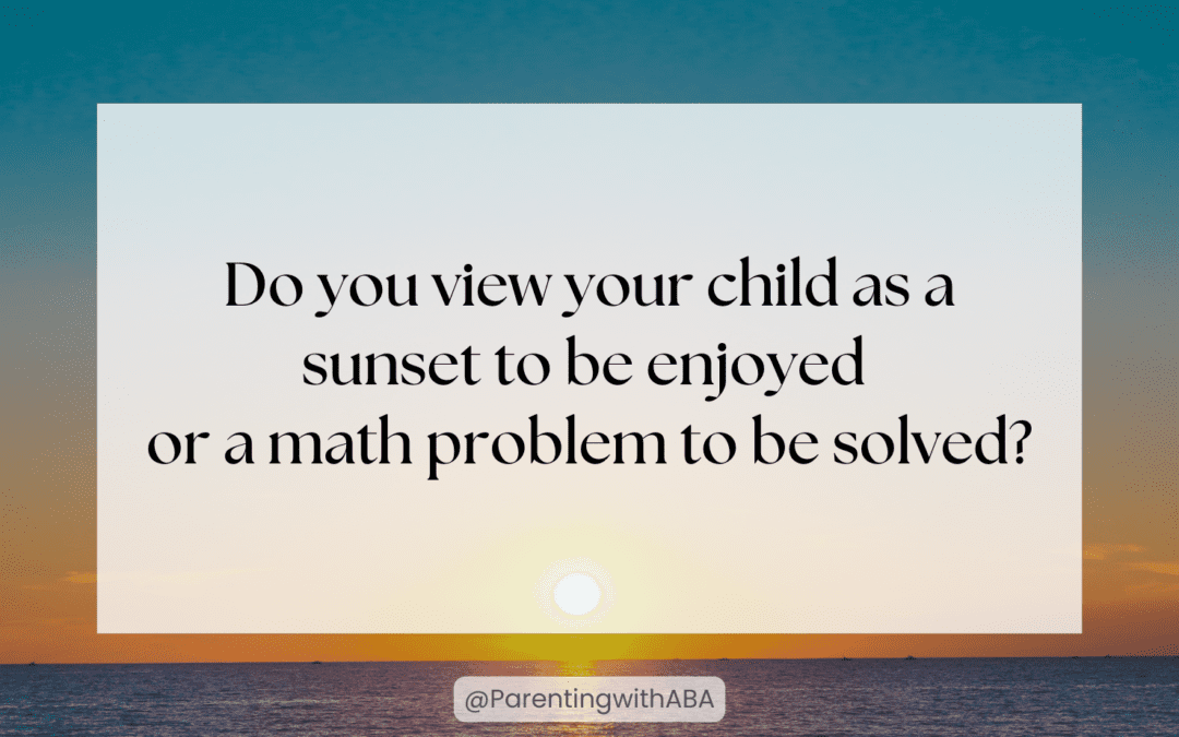 How Do You View Your Child? As a Sunset to Be Enjoyed or a Math Problem to Be Solved?