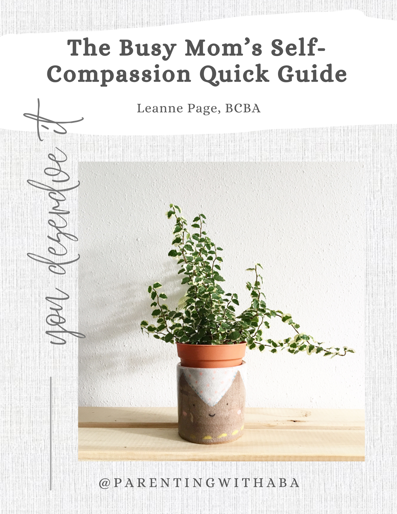 cover of the ebook with title "Busy Mom's Self-Compassion Quick Guide"